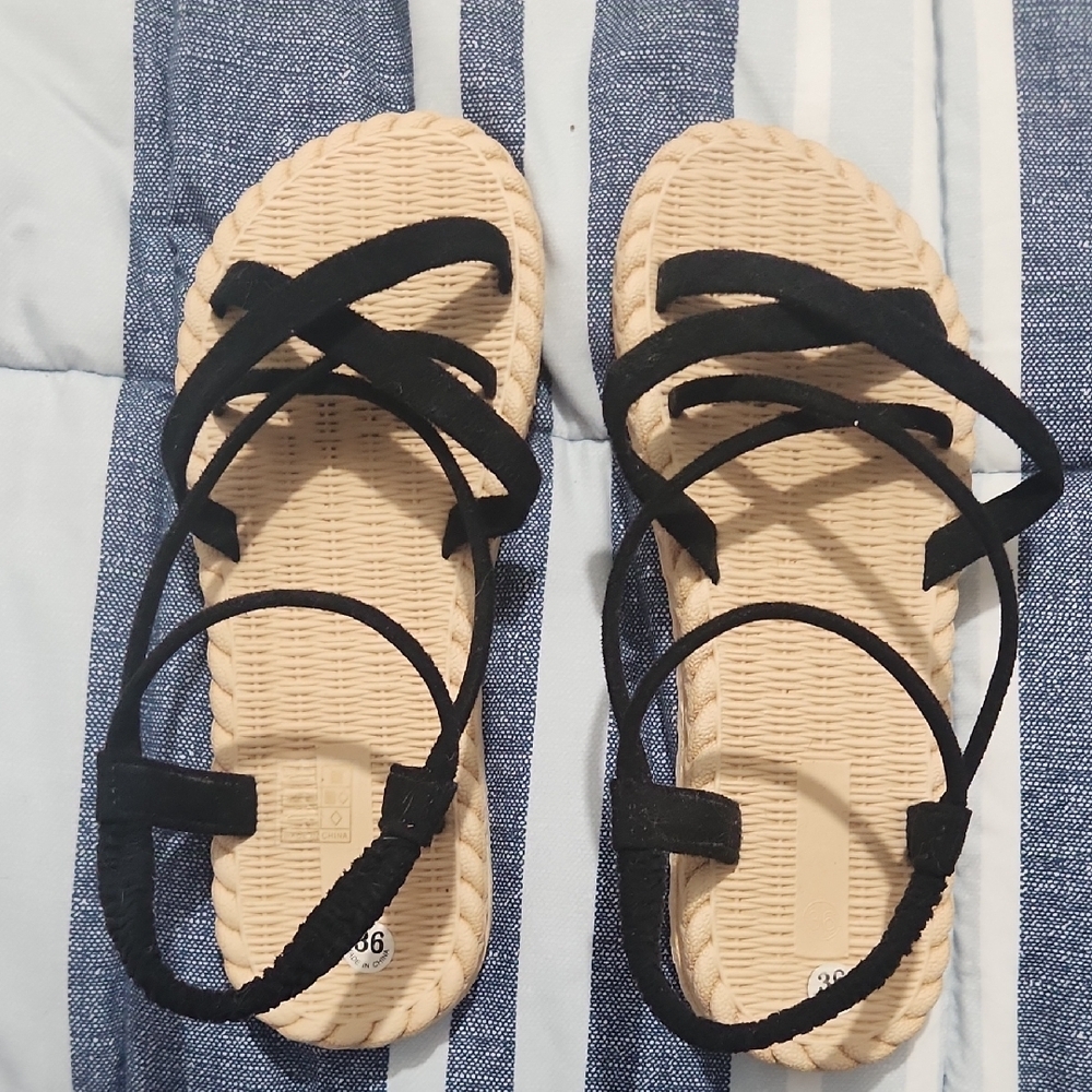 Stylish Black Strappy Sandals for Women